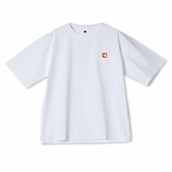 レディス　平和堂ワンポイントプリント半袖Tシャツ　白