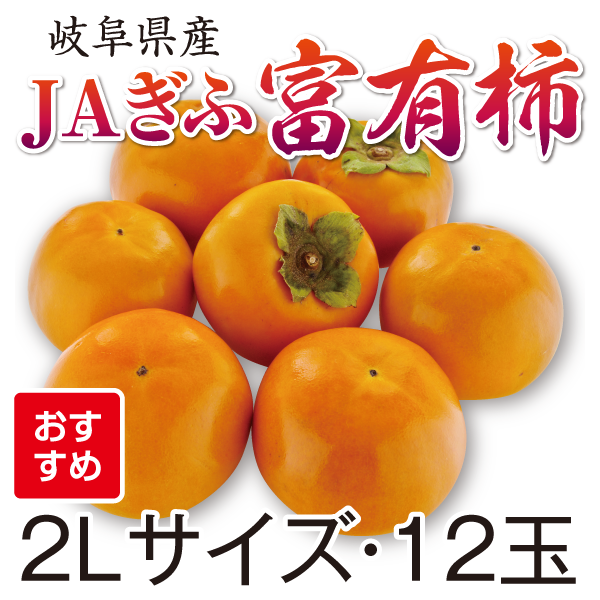 岐阜県産　JAぎふ富有柿　2Lサイズ・12玉