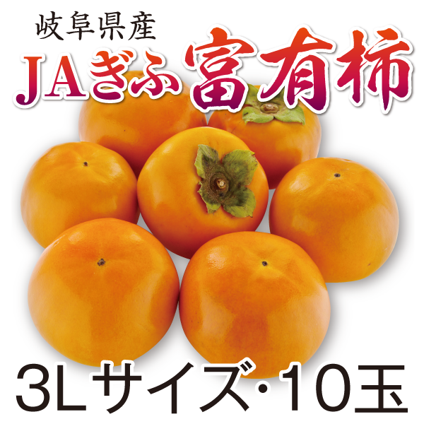岐阜県産　JAぎふ富有柿　3L大玉サイズ・10玉