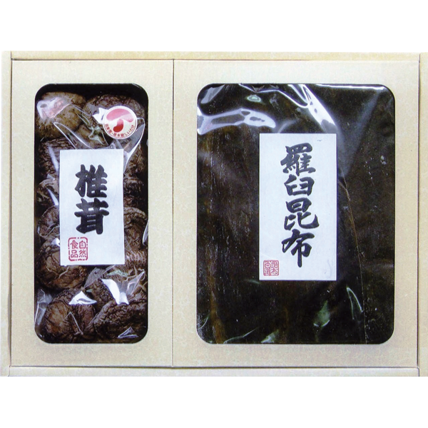 坪川昆布　羅臼昆布国産椎茸詰め合わせギフト　モ-30