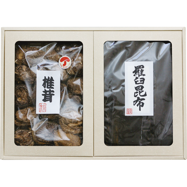 坪川昆布　羅臼昆布国産椎茸詰め合わせギフト　モ-50
