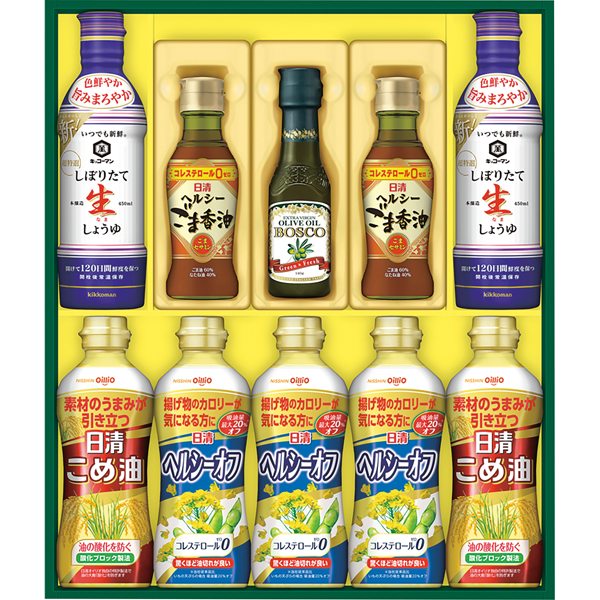 日清オイリオ　日清ヘルシーオイル&キッコーマン生しょうゆギフト　NK-50