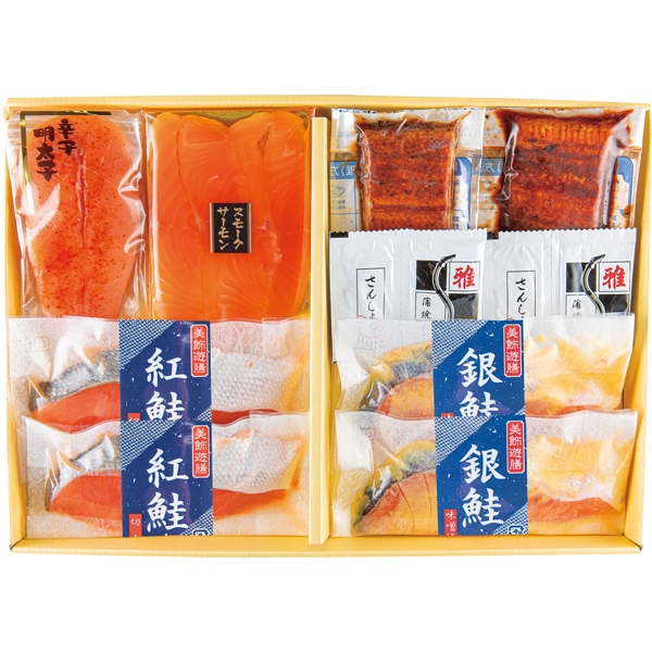 美飾遊膳 サーモン・魚卵とうなぎ蒲焼詰合せ SGU-50R
