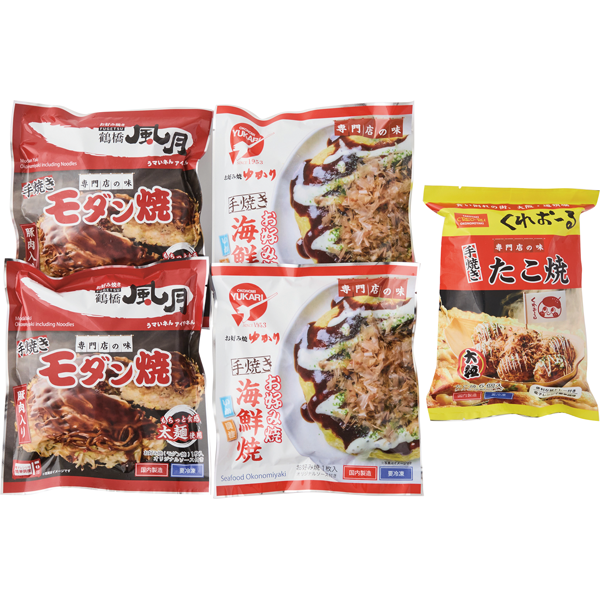 鶴橋風月・ゆかり・くれおーる 大阪専門店の味お好み焼・たこ焼セット FYC50