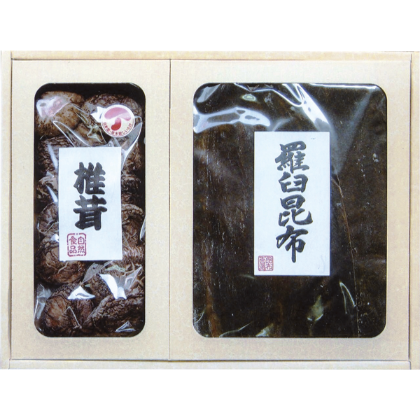 坪川昆布 羅臼昆布国産椎茸詰め合わせギフト モ-35
