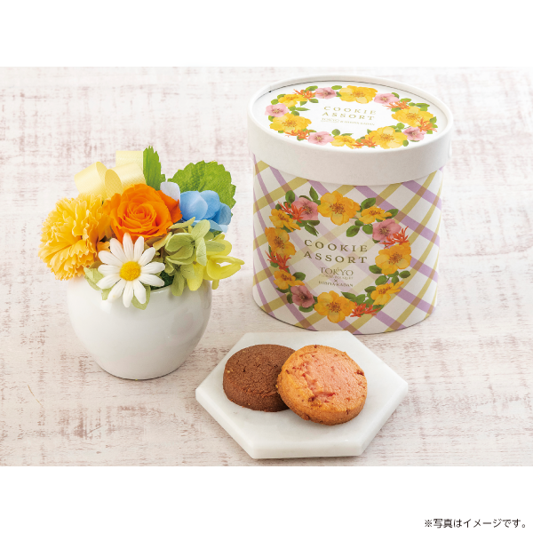 ミニプリザ・東京フラワーブーケ&「クッキーアソート」